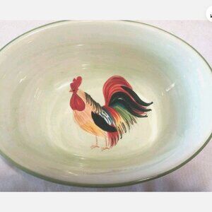 Pfaltzgraff Daybreak Oval Vegetable Bowl with Rooster – Discontinued Collectible